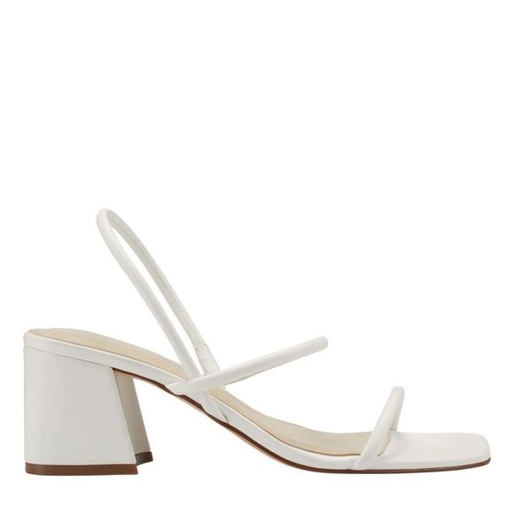 Marc Fischer White Strappy Block Heel - Picture 3 of 6